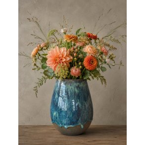 Stor vase, P�fugl (m�rkt ler)