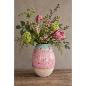 Stor vase, Jordb�rsorbet/gr�n