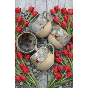 Valentines krus - Perlemor &hearts;️