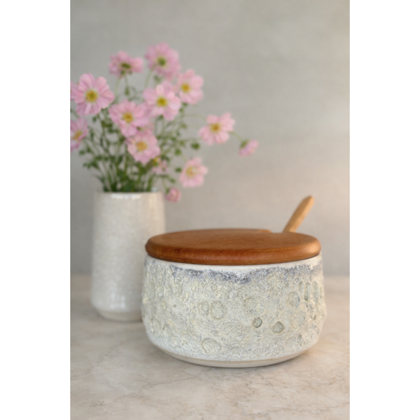 Krukke m. l�g, Hjertemusling (med hul til ske)