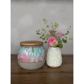 Krukke m. l�g, Jordb�rsorbet/gr�n