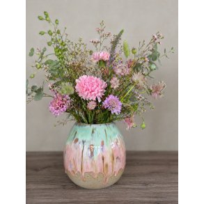 Stor vase, Jordb�rsorbet/gr�n