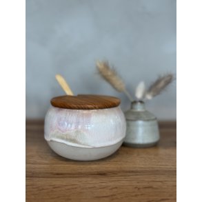 Krukke m. lg, Peach Melba (med hul til ske)