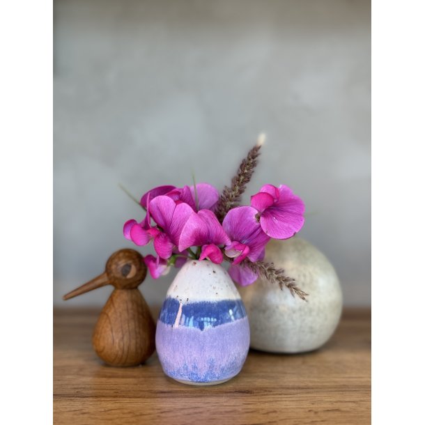 Minivase, Lavendel/hvid(Flere former)