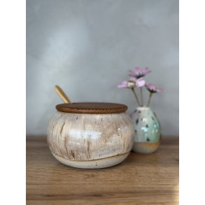 Krukke m. lg, Caf Latte (med hul til ske)