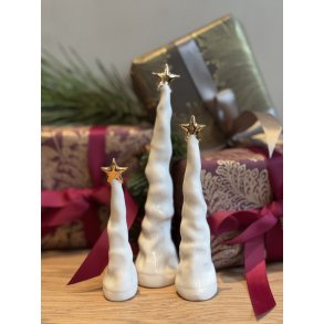 Juletr i porceln m. guldstjerne