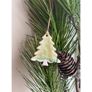 Juletr, Lysegrn krystal - Juleophng, porceln