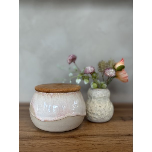 Krukke m. l�g, Peach Melba 