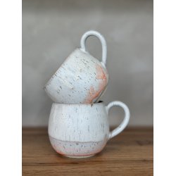 Krus m. hank, Orange/R�hvid