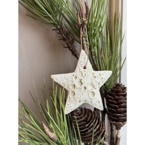 Stjerne, lava, stor - Juleophng, porceln