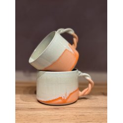 Krus m. hank, Orange/Pebermynte