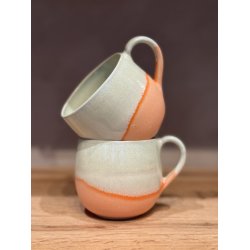 Krus m. hank, Orange/Pebermynte