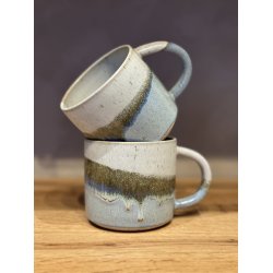 Krus m. hank, Lysebl/Creme