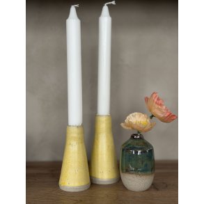 Lysestager h�j, S�t m. 2 - Gul