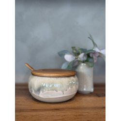 Krukke m. l�g, Oliven  (med hul til ske)