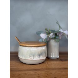 Krukke m. l�g, Oliven  (med hul til ske)