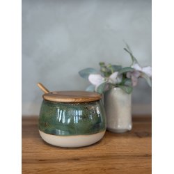 Krukke m. l�g, Gran (med hul til ske)