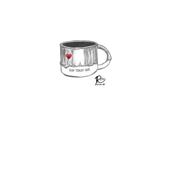 Design dit eget krus m. tekst (m. hank) og &hearts;️
