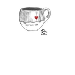 Design dit eget krus m. tekst (m. hank) og &hearts;️