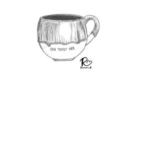 Design dit eget krus m. tekst (m. hank)